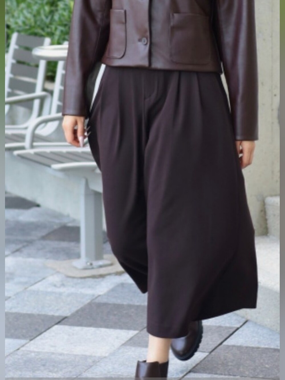 Uniqlo S Brown Culottes, Wide Cropped Trousers